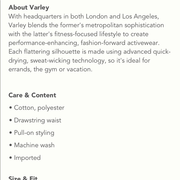 Varley sweatpants $108 - Picture 7 of 7